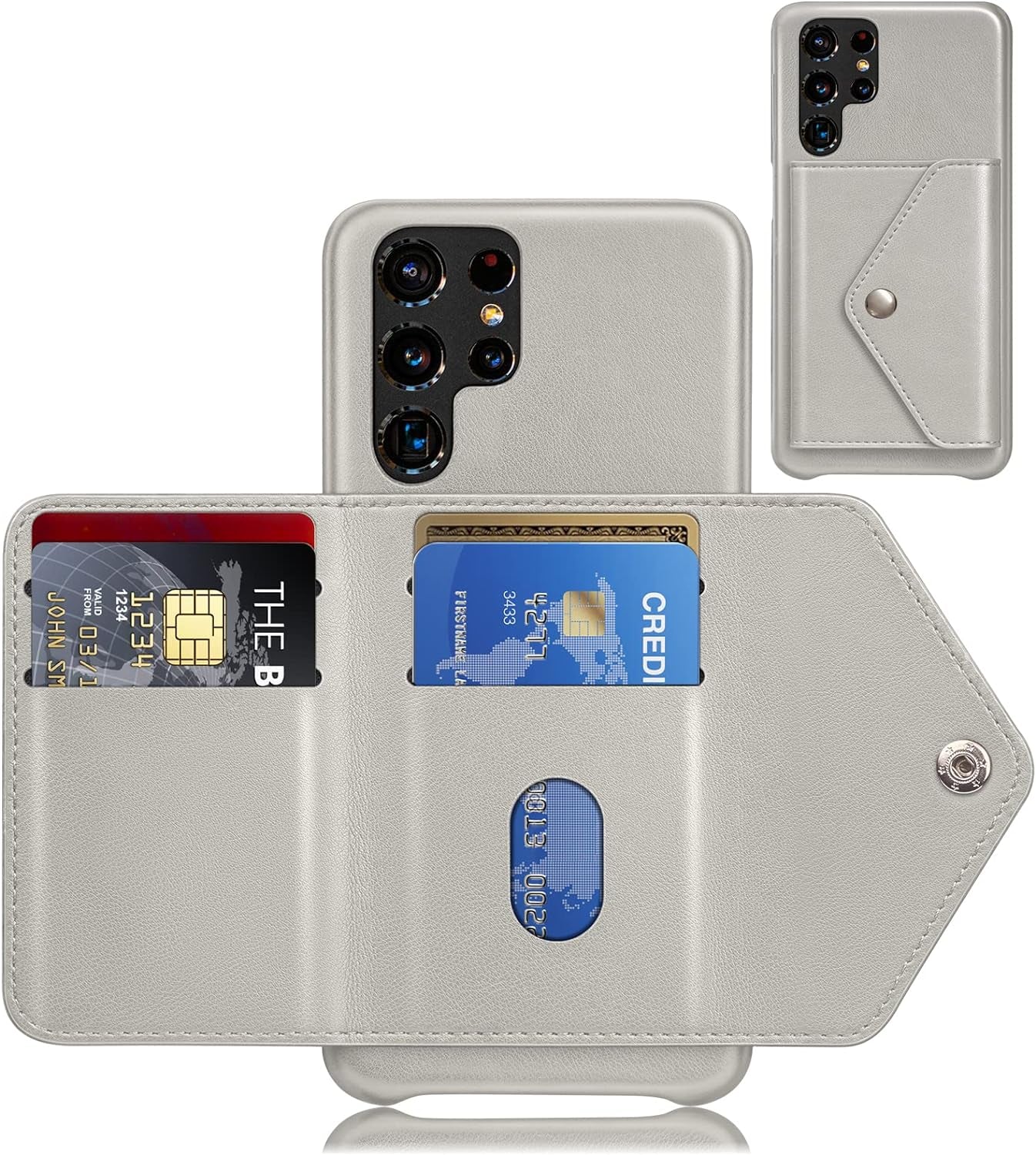 SUANPOT for Samsung Galaxy S22 Ultra Wallet Case Credit Card Holder,Pu Leather Flip Folio Book Phone Case Cover Women Men for Samsung S22 Ultra Case Wallet (Ivory)  SUANPOT   