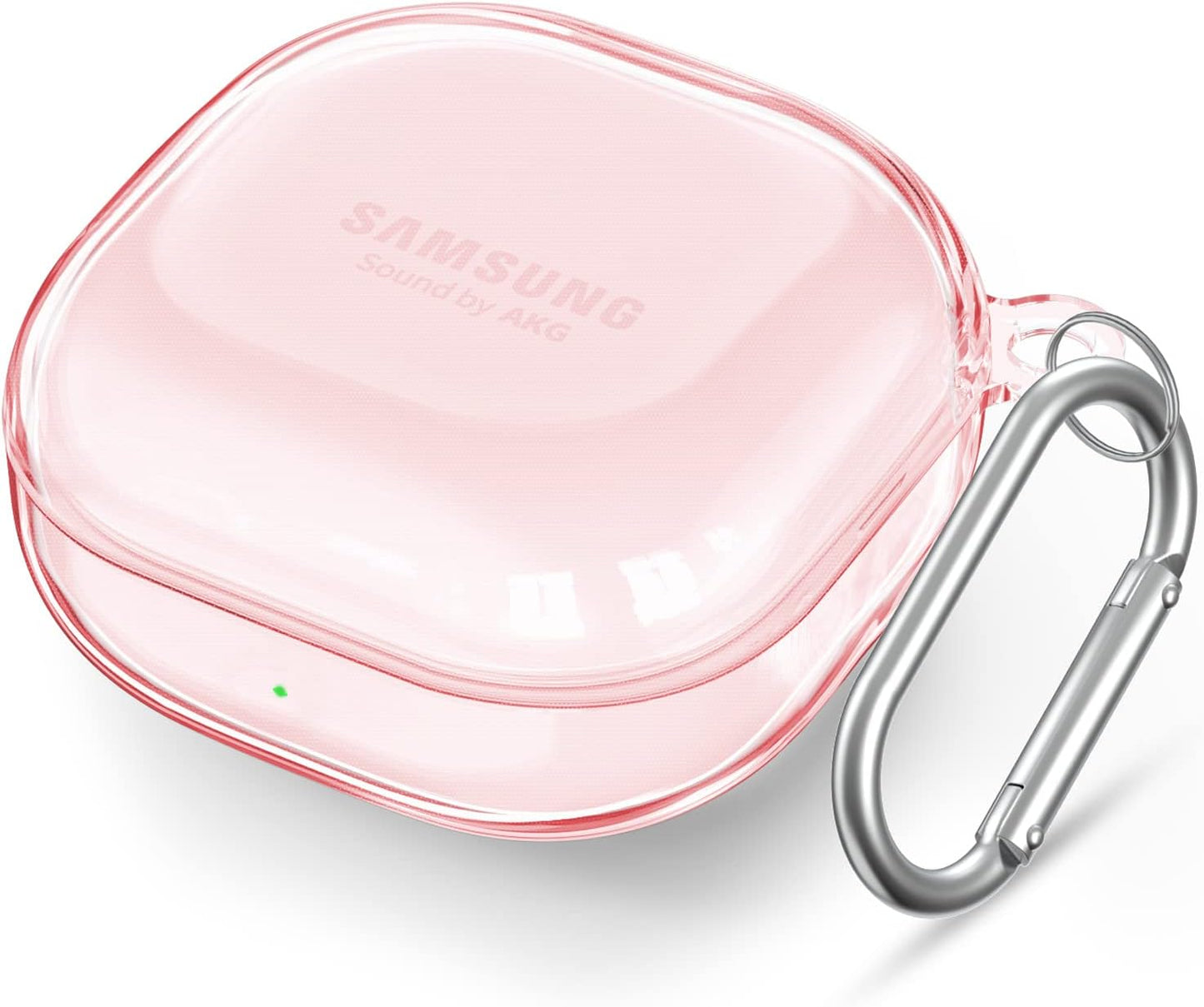 AIRSPO Clear Case Compatible with Samsung Galaxy Buds 2 Pro/ Galaxy Buds 2/ Galaxy Buds Pro/ Galaxy Buds Live Case Transparent Case Cover (Clear)  AIRSPO Clear Peach Pink  