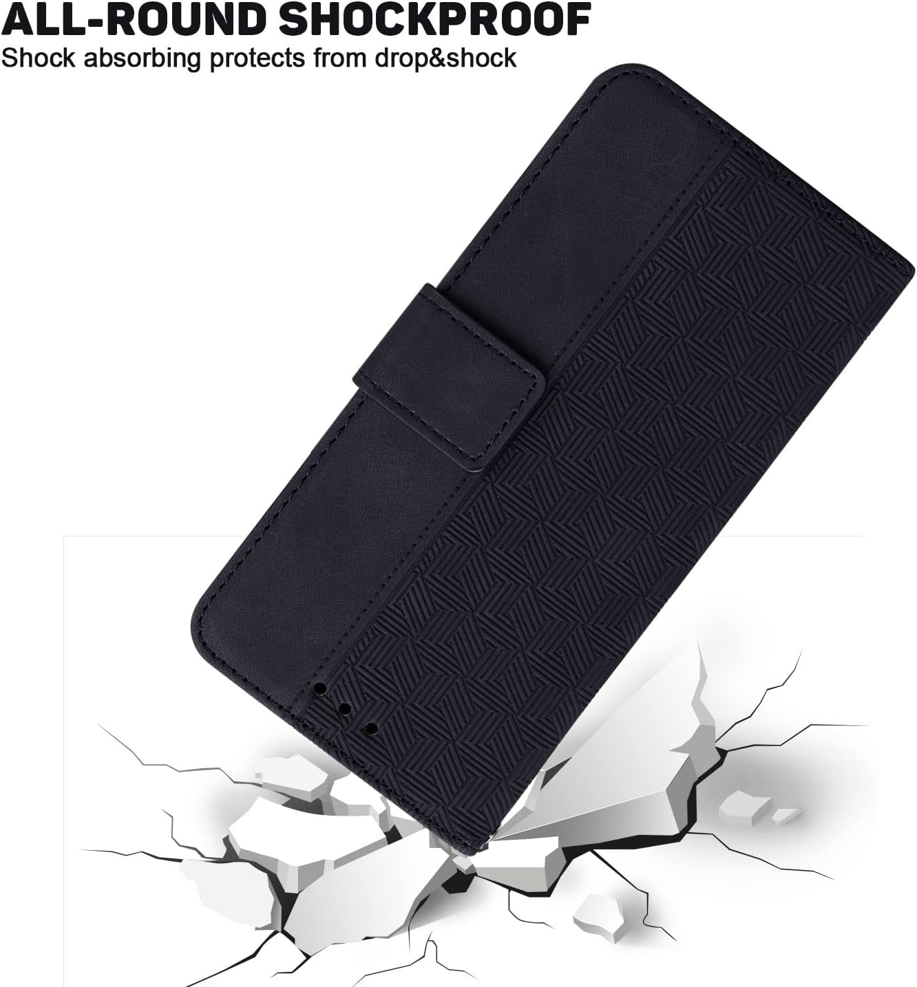 For Xiaomi Redmi Note 7 Case,Shockproof PU Leather Magnetic Closure Flip Wallet Case for Xiaomi Redmi Note 7 6.3" -Black  Generic   
