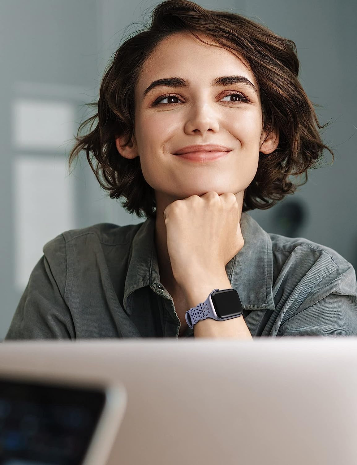 TOYOUTHS Compatible with Apple Watch Band Women 41Mm 40Mm 38Mm Soft Stretchy Silicone Lace Flower Cut-Outs Scalloped Breathable Waterproof Lacy Band for Iwatch Series 8 7 6 5 4 3 2 1 SE  TOYOUTHS   