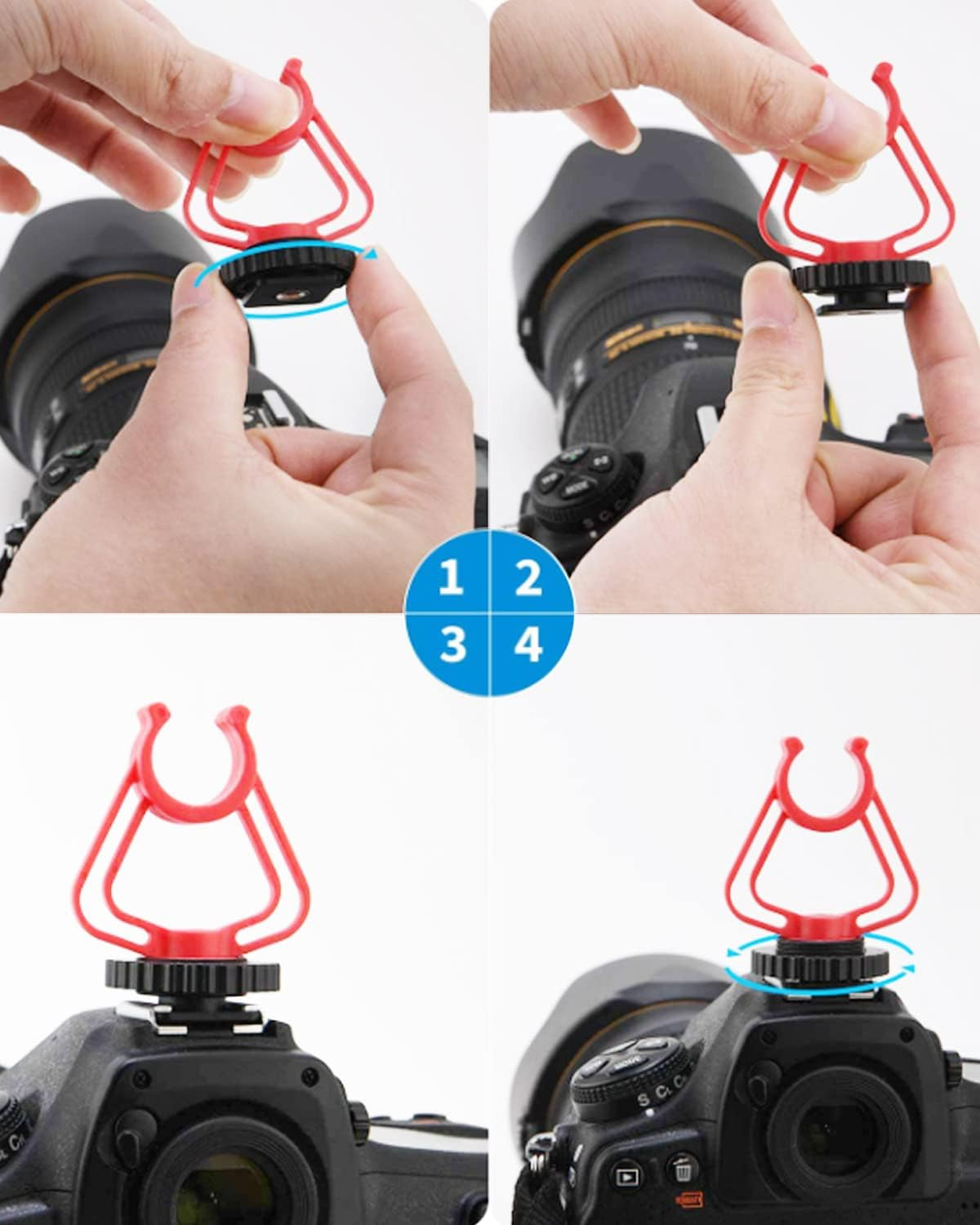 Moukey MCM-1 Video Microphone, Camera Microphone with Shock Mount, Windshield, Professional Vlogging Kit for Iphone, Android Smartphone, DSLR Camera & Camcorder, Battery-Free Shotgun Mic  Moukey   