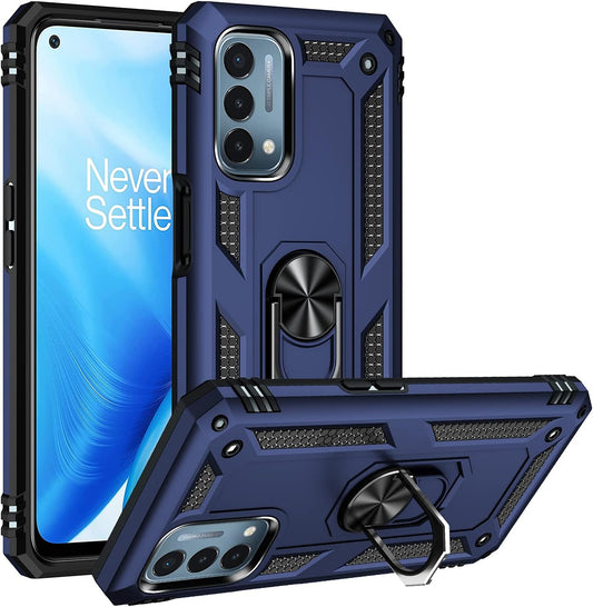 Military Grade Drop Impact for Oneplus Nord N200 5G Case Oneplus Nord N200 5G Case 360 Metal Rotating Ring Kickstand Holder Armor Heavy Duty Shockproof Case for Oneplus Nord N200 5G Phone Case (Blue)  Dionsibei Blue  