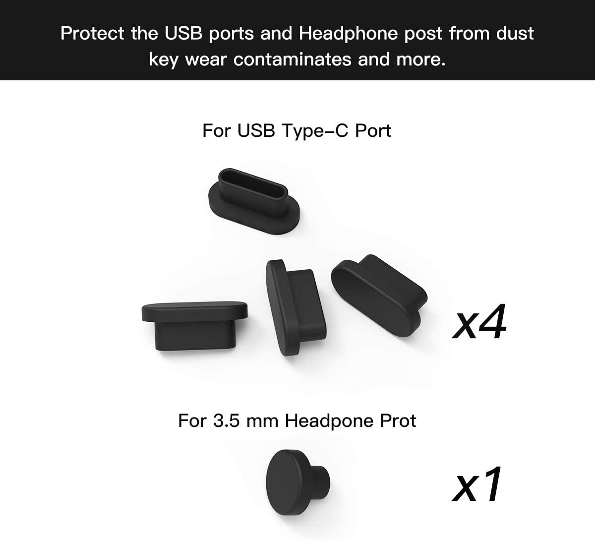 5 Pcs anti Dust Dirt Plugs Covers for 2022-2018 Macbook Air 13 M2 A2681 A2337 M1 A2179 A1932, 2022-2016 Macbook Pro 13 A2338 M2 M1 A2289/ Pro 15, 2019 Macbook Pro 16 A2141, Silicone Port Dust Cups  iKammo   