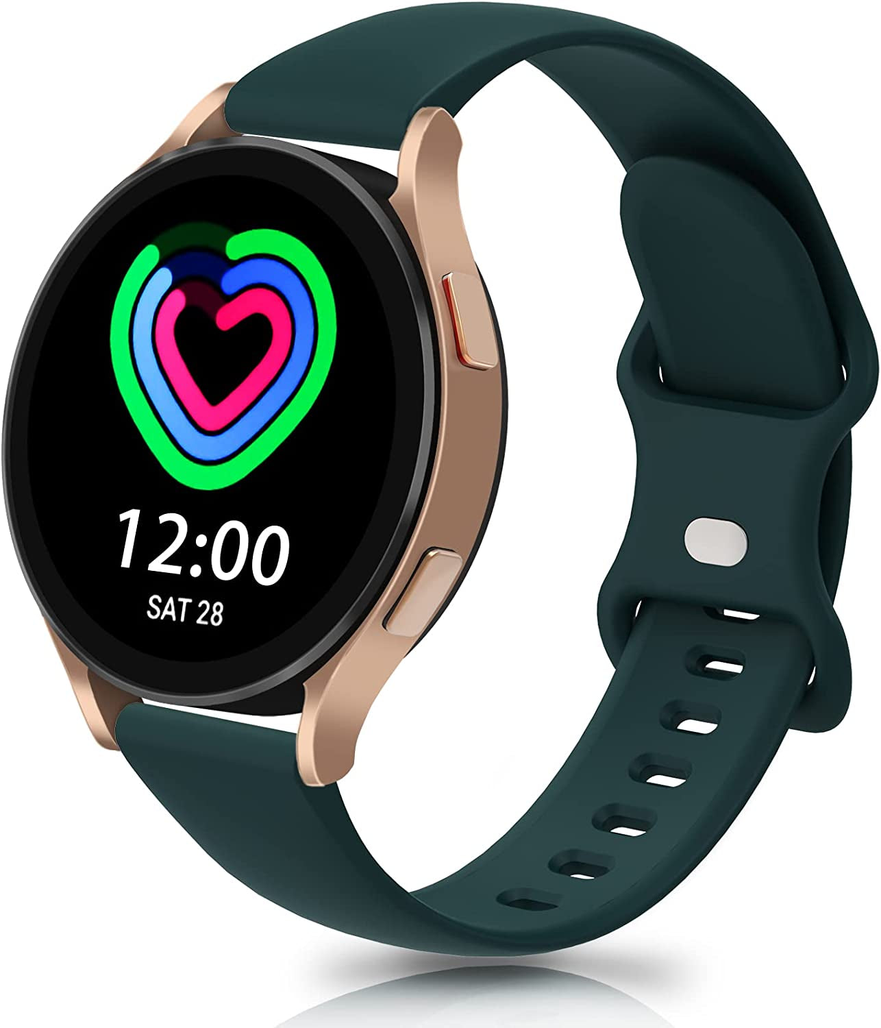 20Mm Watch Bands Compatible with Samsung Galaxy Watch 4/Classic Band 40Mm 42Mm 44Mm 46Mm, Watch Active 2 40Mm 44Mm/Watch 3 41Mm, Soft Silicone Breathable Bands Elastic Replacement Galaxy Strap  KingofKings 5-Olive Green 20MM 