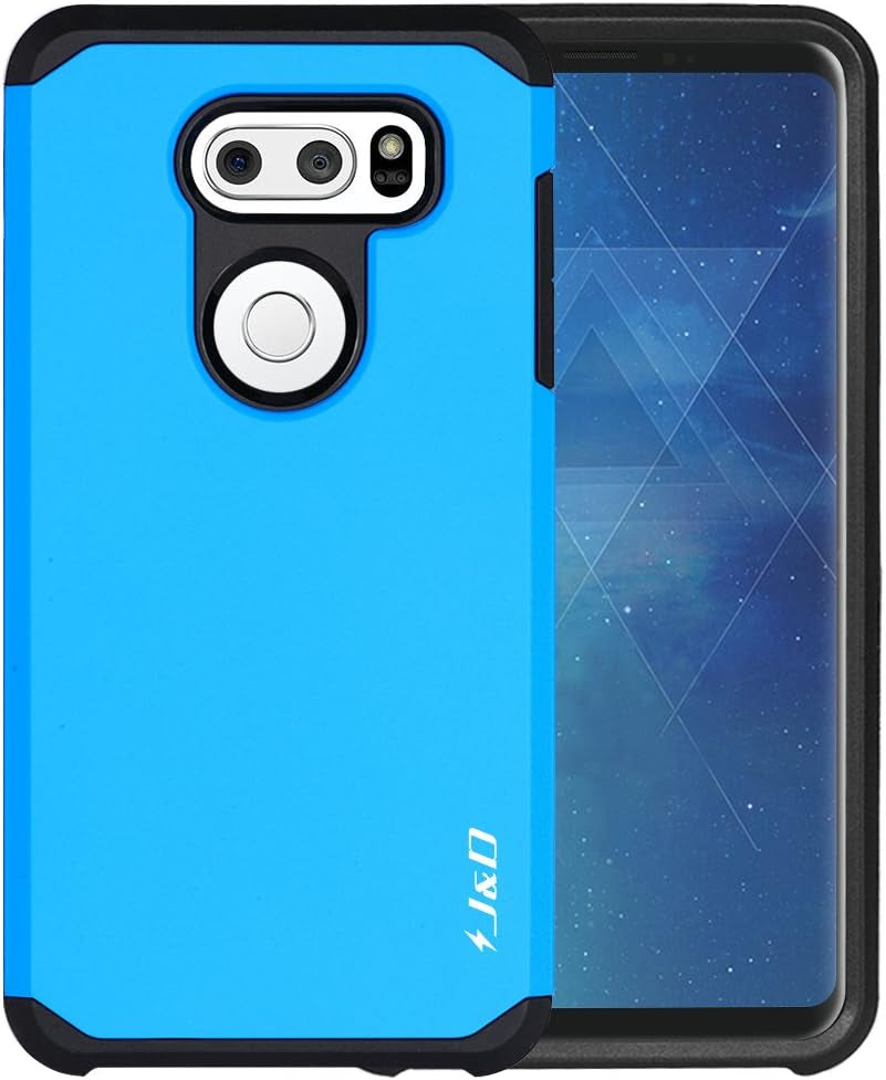 J&D Case Compatible for LG V35 Case, LG V35 Thinq/Lg V30S/LG V30S Thinq/Lg V30/LG V30 plus Case, Heavy Duty Dual Layer Hybrid Shock Proof Protective Rugged Bumper Case for LG V35 Case, Blue  J&D Tech   