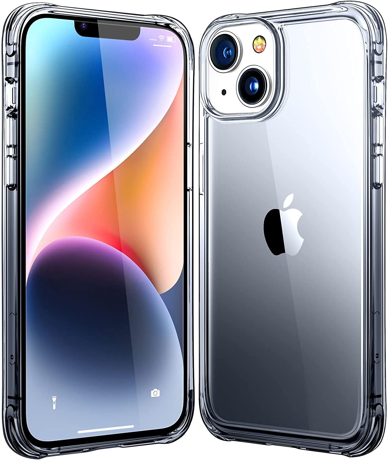 Mkeke Designed for Iphone 14 plus Case Clear, [Non Yellowing] [Military Grade Protection] Shockproof Slim Phone Case for Iphone 14 plus 6.7 Inch - Gradient Black-Green  Shenzhen Make Technology Company Limited Gradient Dark Black  