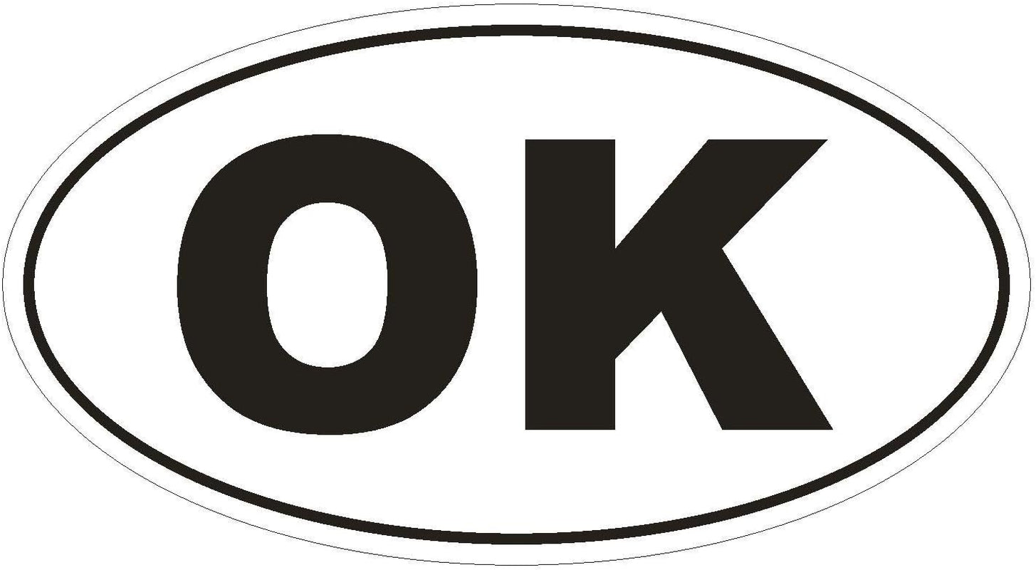 Magnet OK Oklahoma Euro Oval Vinyl Magnetic Bumper Sticker Decal D482 Laptop Tablet 5"  Vinyl Overlays 1231   