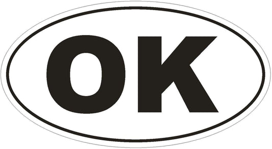 Magnet OK Oklahoma Euro Oval Vinyl Magnetic Bumper Sticker Decal D482 Laptop Tablet 5"  Vinyl Overlays 1231   