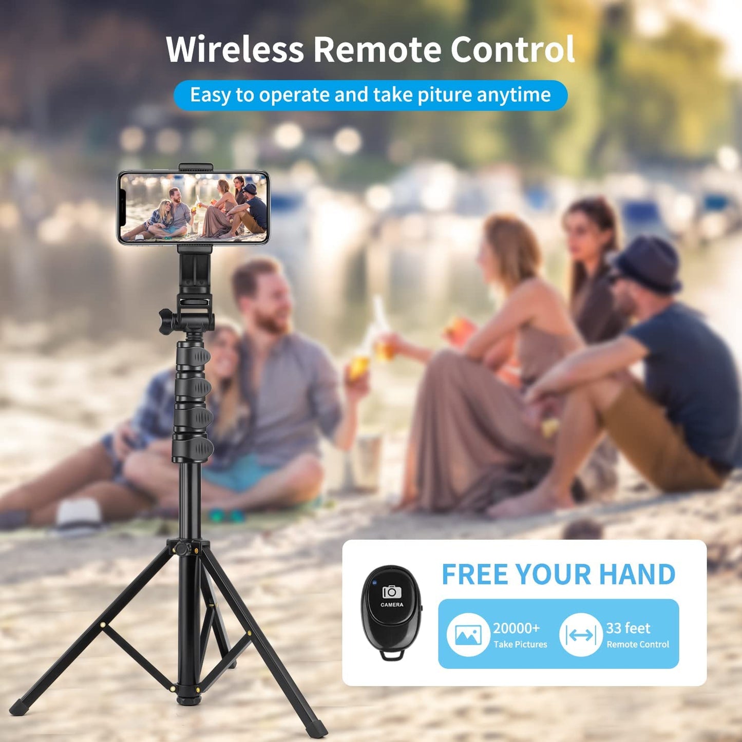 70 Inch Phone Tripod, Extendable Selfie Stick Tripod with Remote, Portable Cell Phone Tripod Stand, Compatible with Iphone 14 13 12 11 Pro Max/Samsung/Android/Camera  Victiv   