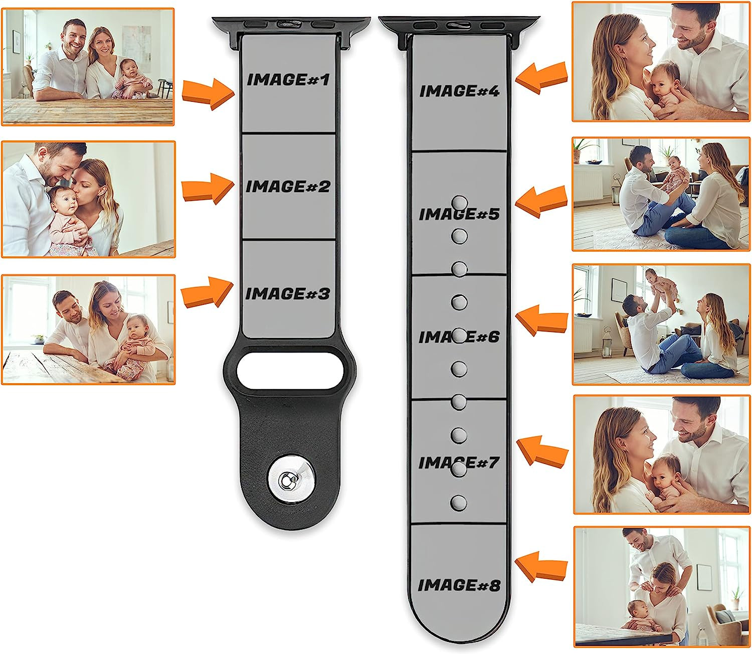 Custom Photo Band for Apple Watch 38Mm 40Mm 41Mm 42Mm 44Mm 45Mm 49Mm Women Men,Personalized Replacement Wrist Strap for Iwatch Series SE/8/7/6/5/4/3/2/1  Silmonkeyuls   