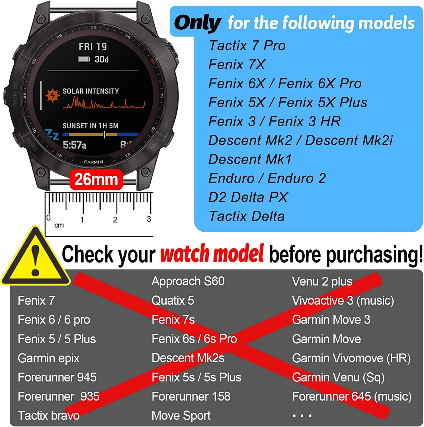ZPJPPLX 26Mm Quick Fit Metal Band Compatible with Fenix 7X Watch Band, Stainless Steel Replacement Straps for Garmin Tactix 7 Pro/Fenix 6X/ 6X Pro/5X/5X Plus/Enduro 2/Descent Mk2I  ZPJPPLX   