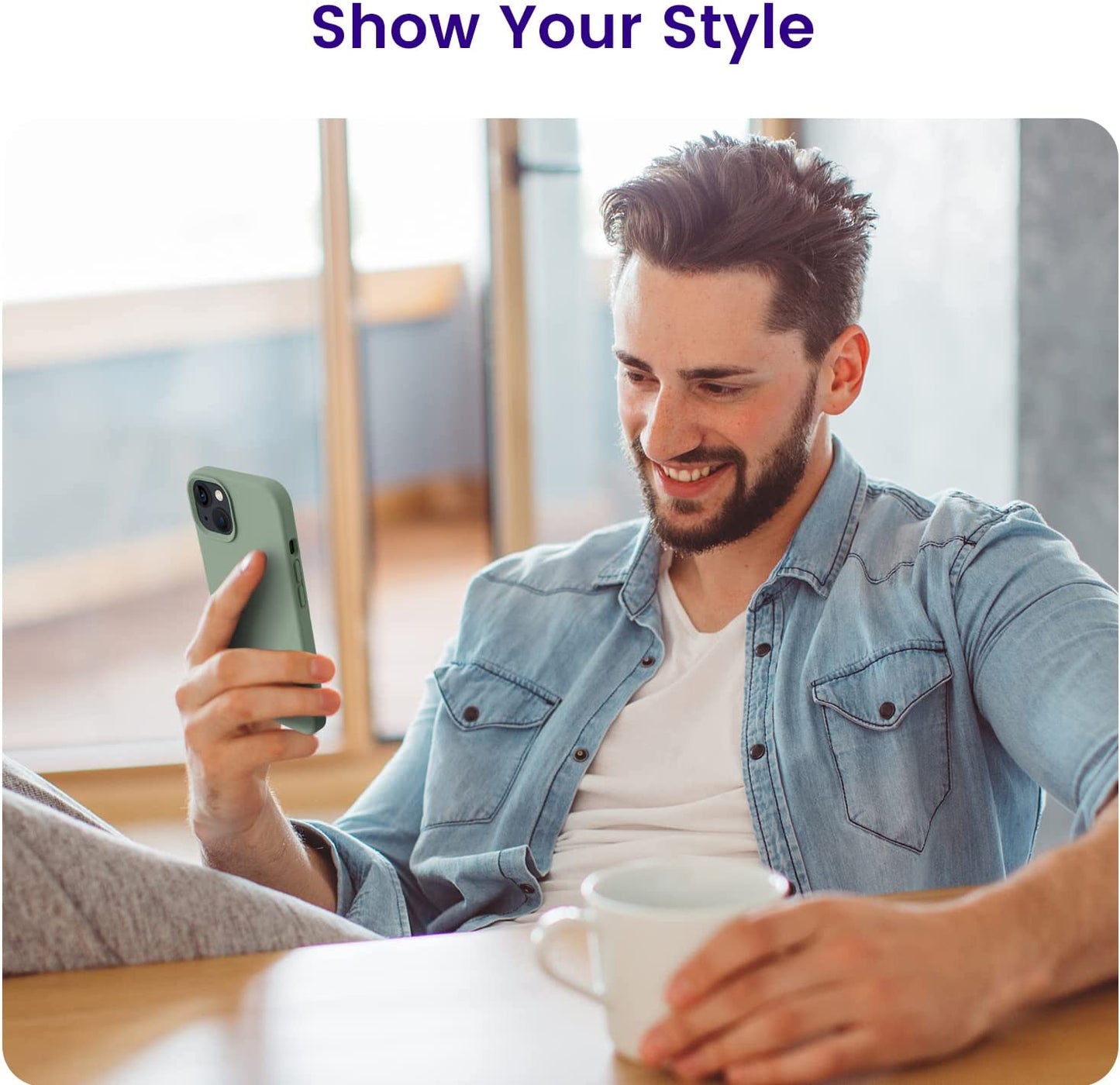 OTOFLY Designed for Iphone 14 Case, Silicone Shockproof Slim Thin Phone Case for Iphone 14 6.1 Inch (Calke Green)  OTOFLY Direct   