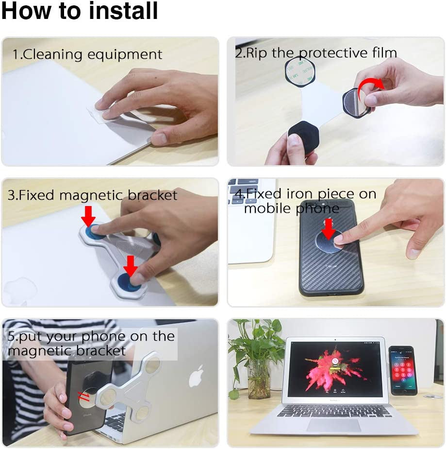 Xcivi Monitor Side Mount Magnetic Bracket Laptop Duo Screen Mount - Mount Your Smartphone to Your Laptop (Sliver)  xcivi   