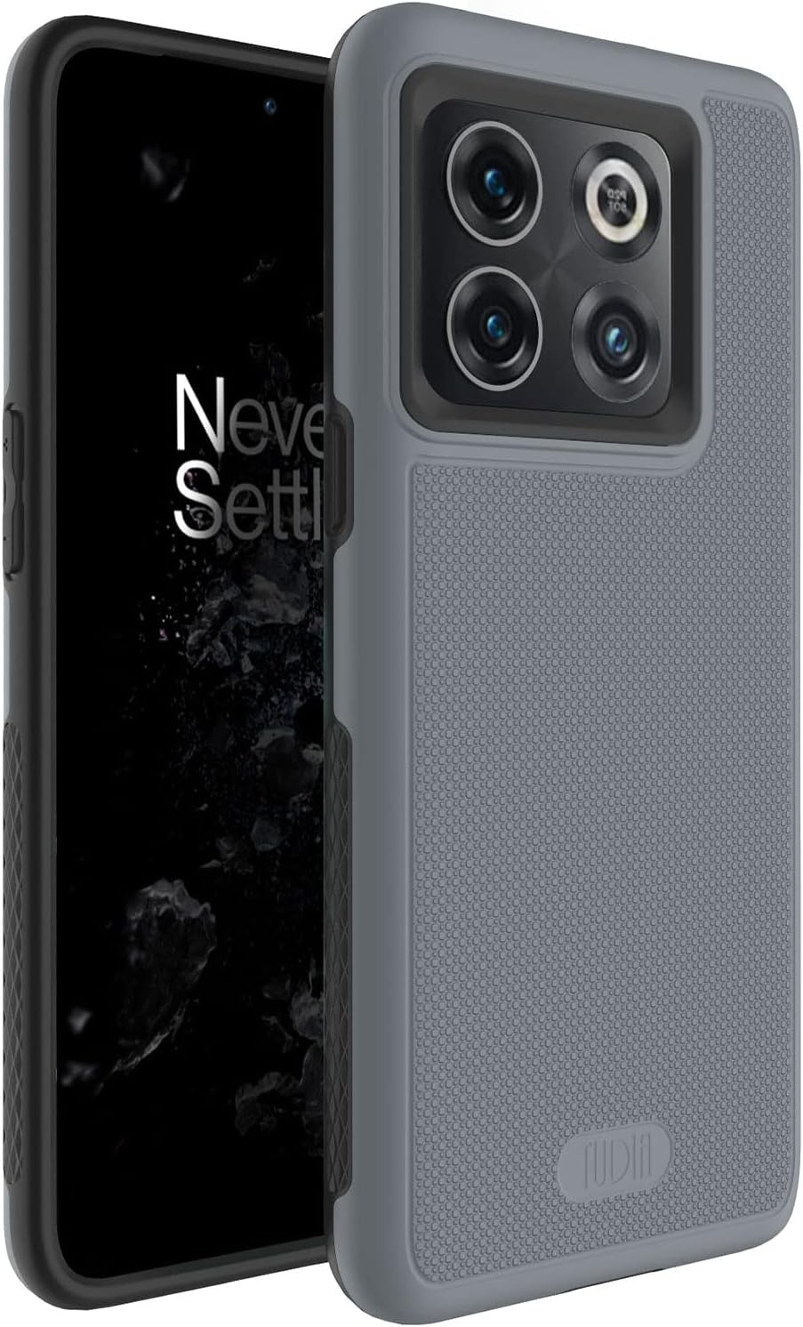 TUDIA Dualshield Grip Designed for Oneplus10T Case 5G, [Mergegrip] Shockproof Military Grade Slim Dual Layer Protection for Oneplus 10T 5G Case - Green Lily  TUDIA Gray  