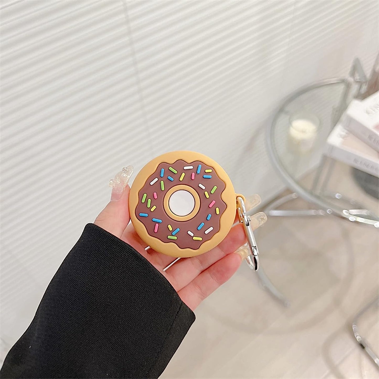 AOLABOKY Compatible with Samsung Galaxy Buds2 Pro/Galaxy Buds Live/Galaxy Buds Pro/Galaxy Buds 2 Charging Box,3D Cute Cartoon Donut Silicone Earphone Case with Hook  AOLABOKY   