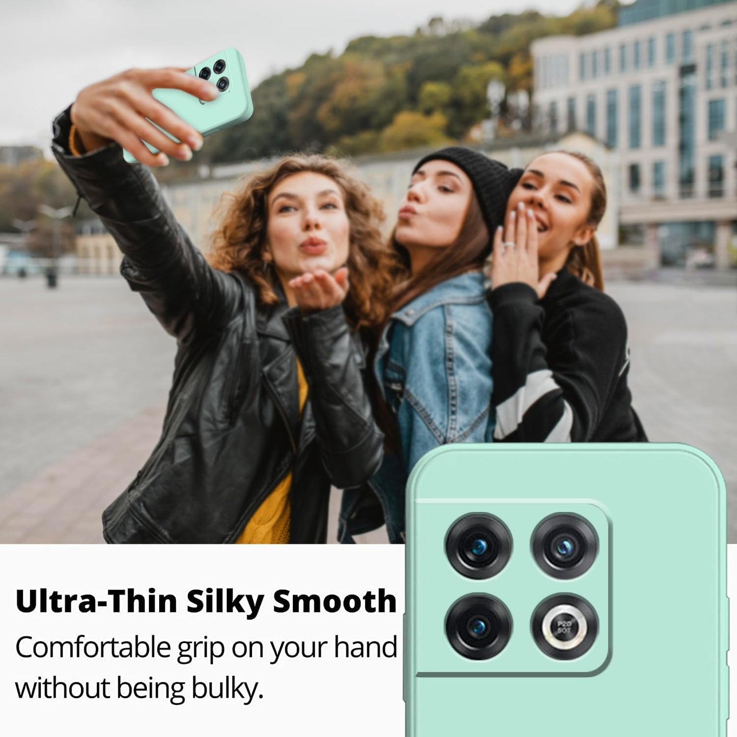 Wousunly Compatible with Oneplus 10 Pro Case Silicone Liquid Pink, Soft Smooth Touch Oneplus 10 Pro Phone Case Silicone Shockproof Thin Cover (Oneplus 10 Pro, Blue)  Wousunly   