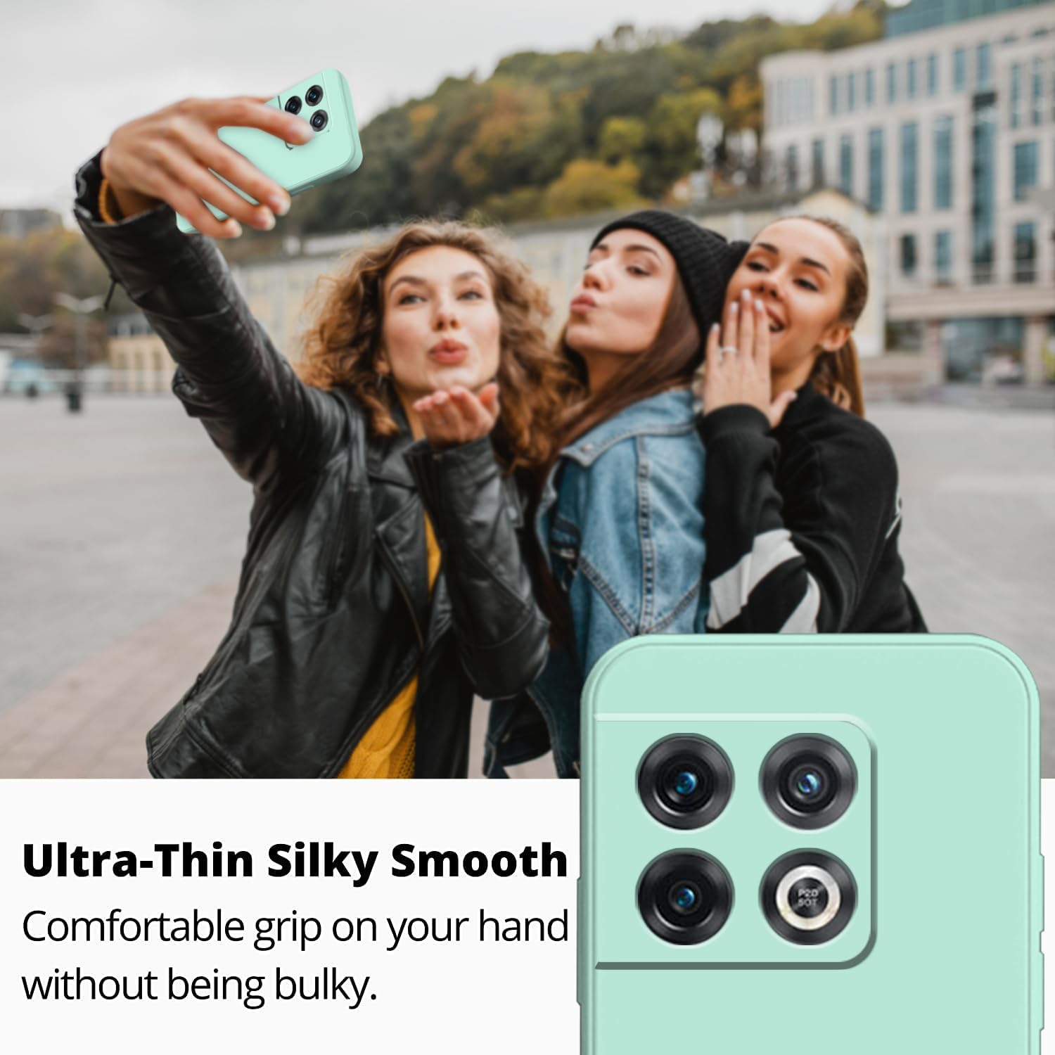 Wousunly Compatible with Oneplus 10 Pro Case Silicone Liquid Pink, Soft Smooth Touch Oneplus 10 Pro Phone Case Silicone Shockproof Thin Cover (Oneplus 10 Pro, Blue)  Wousunly   