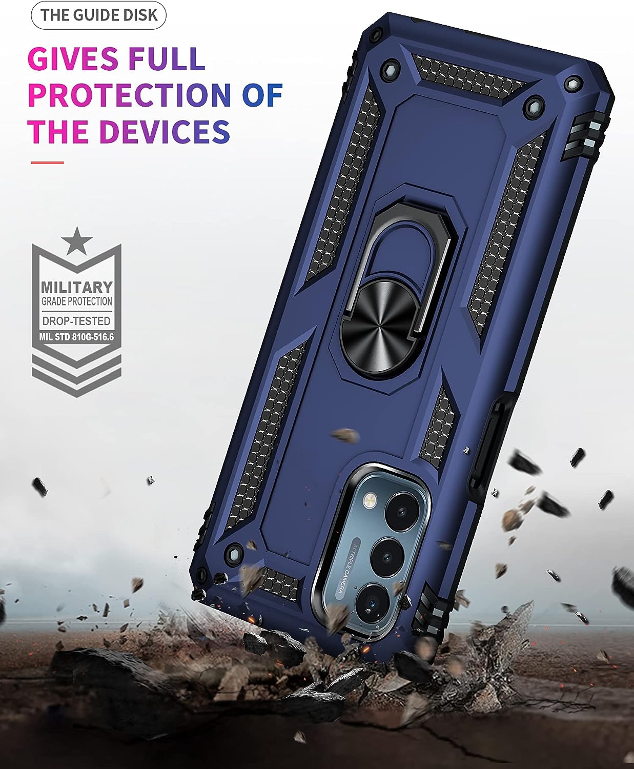 Military Grade Drop Impact for Oneplus Nord N200 5G Case Nord N200 5G Case 360 Metal Rotating Ring Kickstand Holder Armor Heavy Duty Shockproof Case for Oneplus Nord N200 5G Phone Case (Purple)  Dionsibei   
