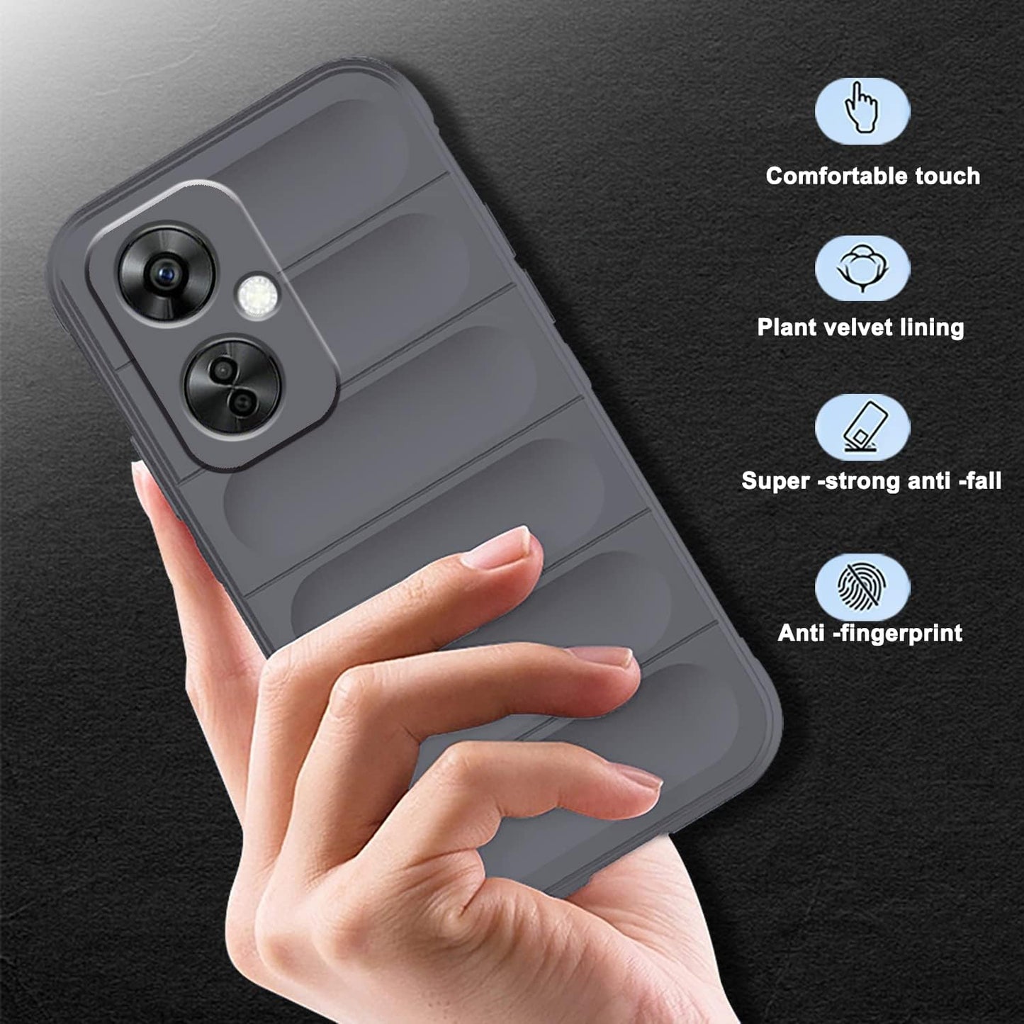 Tiwinxing Case Compatible with Oneplus Nord N30 5G Case Shockproof, Soft TPU Slim Oneplus Nord N30 5G Case for Women Men Anti-Scratch Protective Phone Case (Grey)  Tiwinxing   