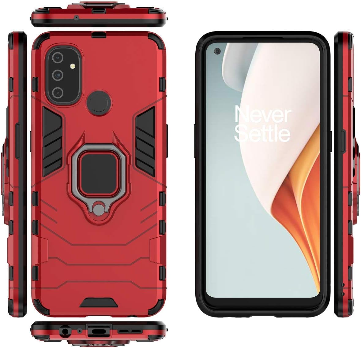 Qiongni Case for Oneplus Nord N100 Case Cover,Magnetic Car Mount Bracket Shell Case for Oneplus Nord N100 BE2013 Case Red  QiongNi Red  