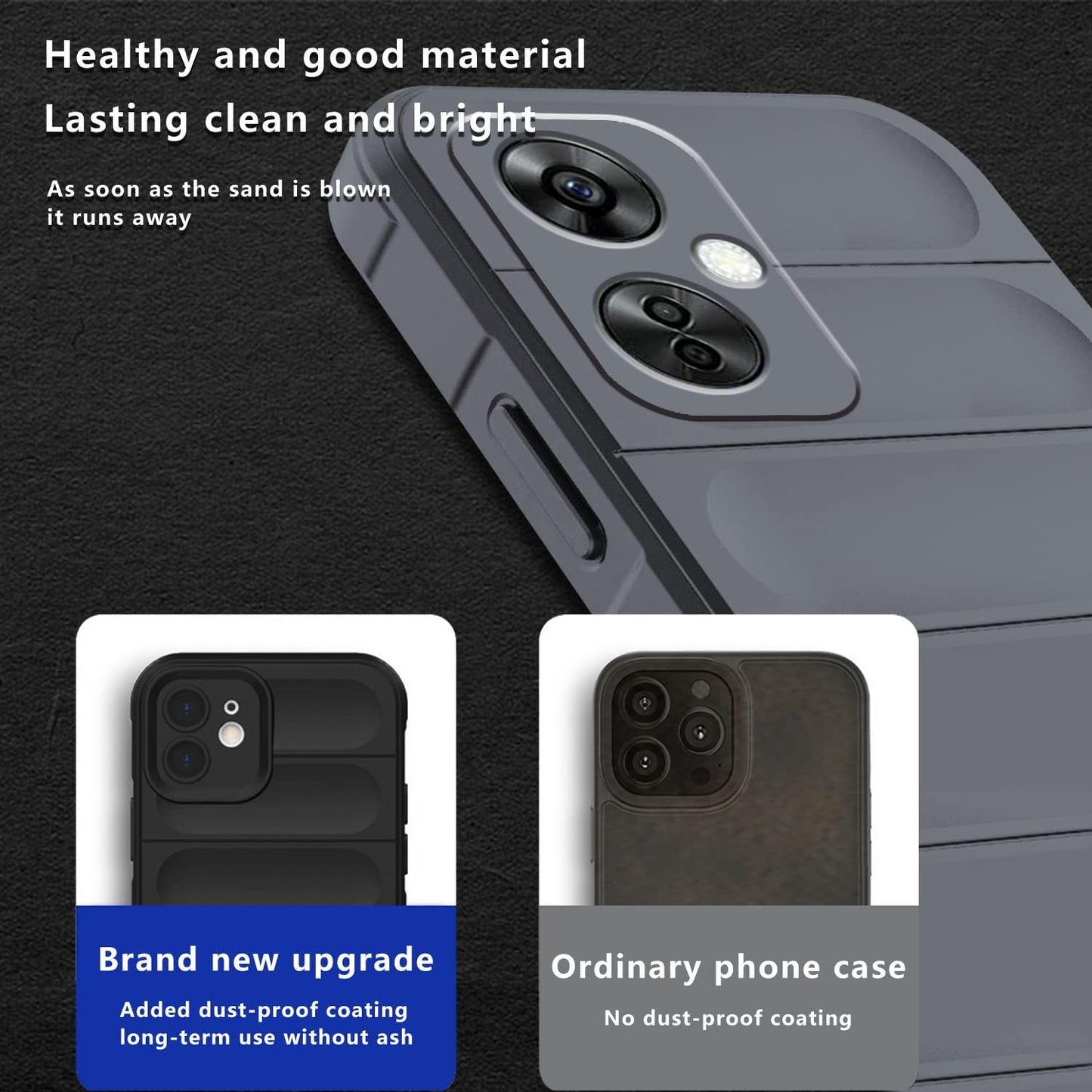 Tiwinxing Case Compatible with Oneplus Nord N30 5G Case Shockproof, Soft TPU Slim Oneplus Nord N30 5G Case for Women Men Anti-Scratch Protective Phone Case (Grey)  Tiwinxing   