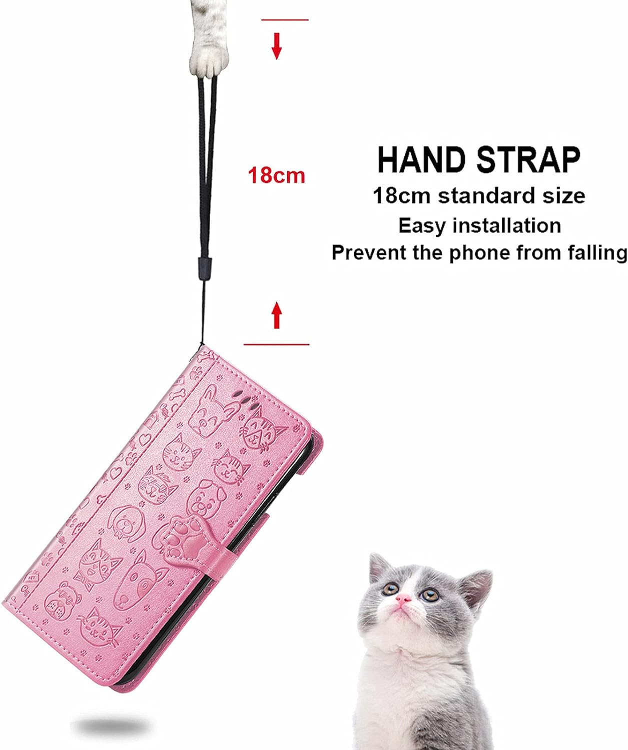 Ccsmall Oneplus Nord N200 Cartoon Girl Wallet Case,Kawaii Cat Dog Style Flip Phone Cover with ID Card Holder & Kickstand PU Leather Magnetic Clasp Case for Oneplus Nord N200 MG Pink  CCSmall   