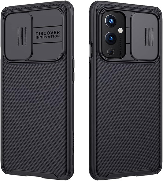Mangix Oneplus 9 Case with Camera Cover,Oneplus 9 Slim Fit Thin Polycarbonate Protective Shockproof Cover with Slide Camera Cover, Upgraded Case for Oneplus 9 (Black)  Nillkin Black  
