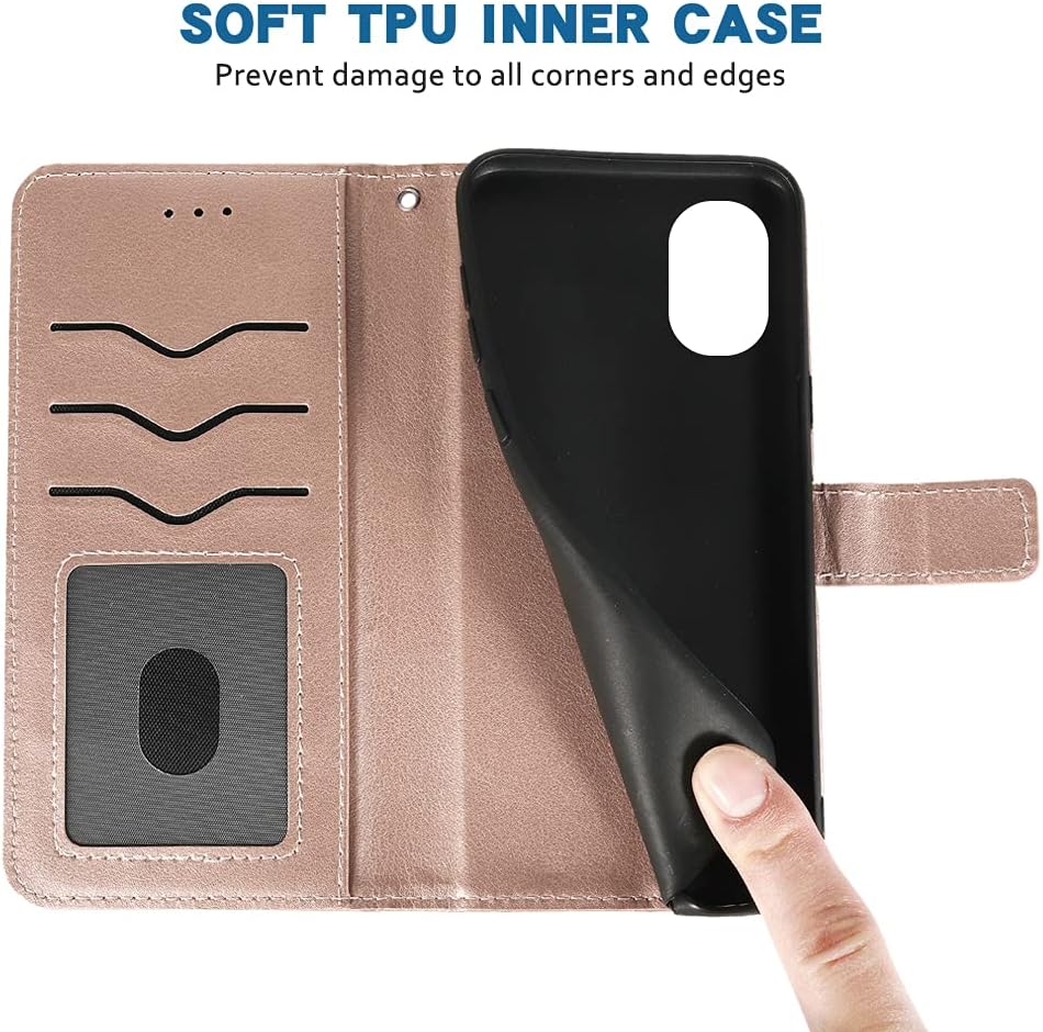 FDCWTSH Compatible with Oneplus 8T Oneplus8T plus 5G Wallet Case Wrist Strap Lanyard Flip Cover Card Holder Cell Phone Cases for One Plus8T on 1 plus 8Tplus 1Plus 8T+ One+ 1+ 1+8T Pro G5 Rose Gold  FDCWTSH   