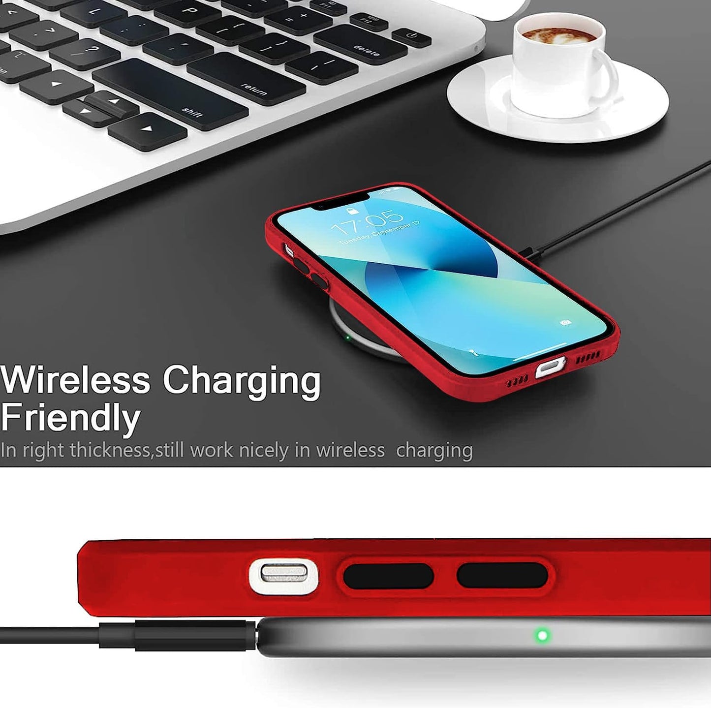 Jancyu Compatible with Oneplus 9 Pro Case Clear, Silicone Oneplus 9 Pro Phone Case Slim Shockproof Four Corner Airbags Drop Slip Protection Cover (Red)  Jancyu   