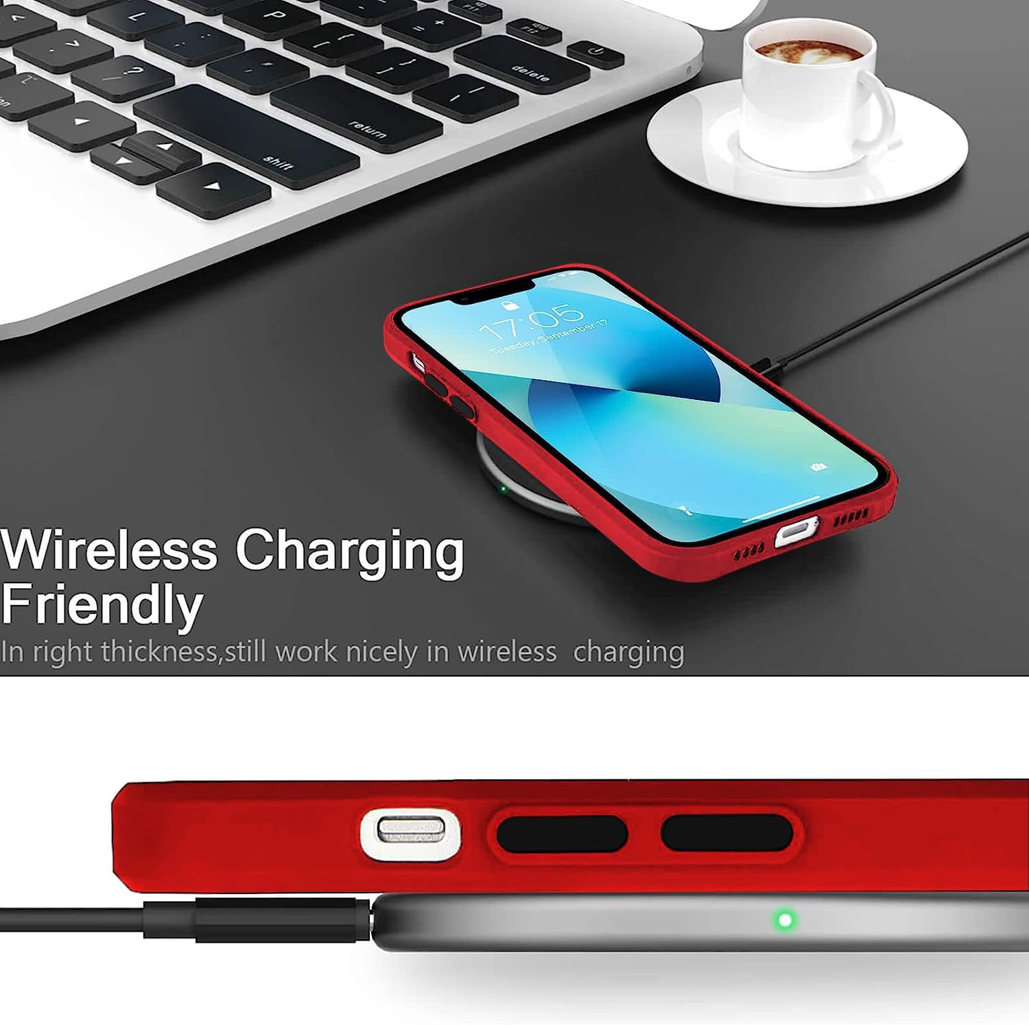 Jancyu Compatible with Oneplus 9 Pro Case Clear, Silicone Oneplus 9 Pro Phone Case Slim Shockproof Four Corner Airbags Drop Slip Protection Cover (Red)  Jancyu   