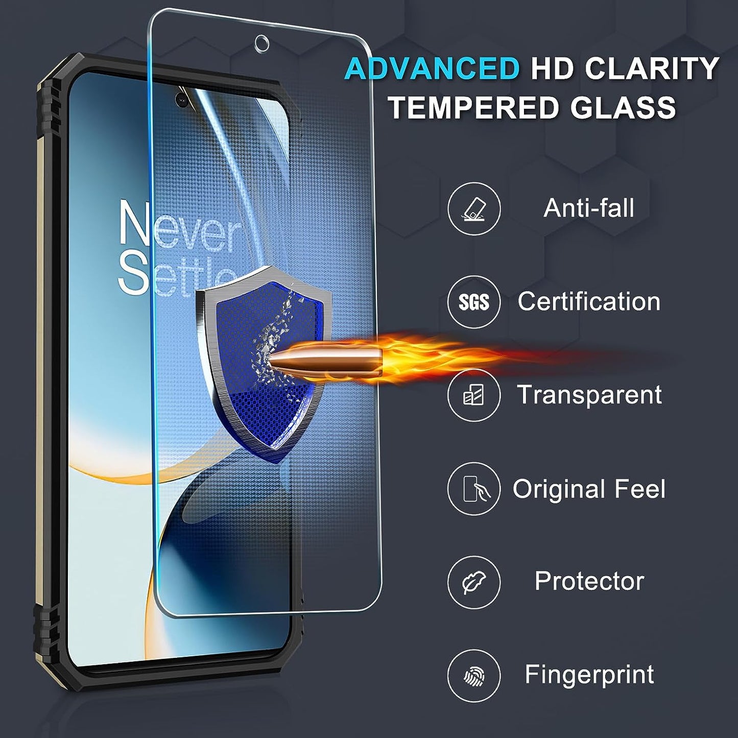 Janmitta Oneplus Nord N30 5G Case Built in Slide Camera Lens Cover+Screen Protector+Finger Ring Holder Kickstand,Heavy Duty Shockproof Full Body Protective Phone Cover,2023 Gold  Janmitta   