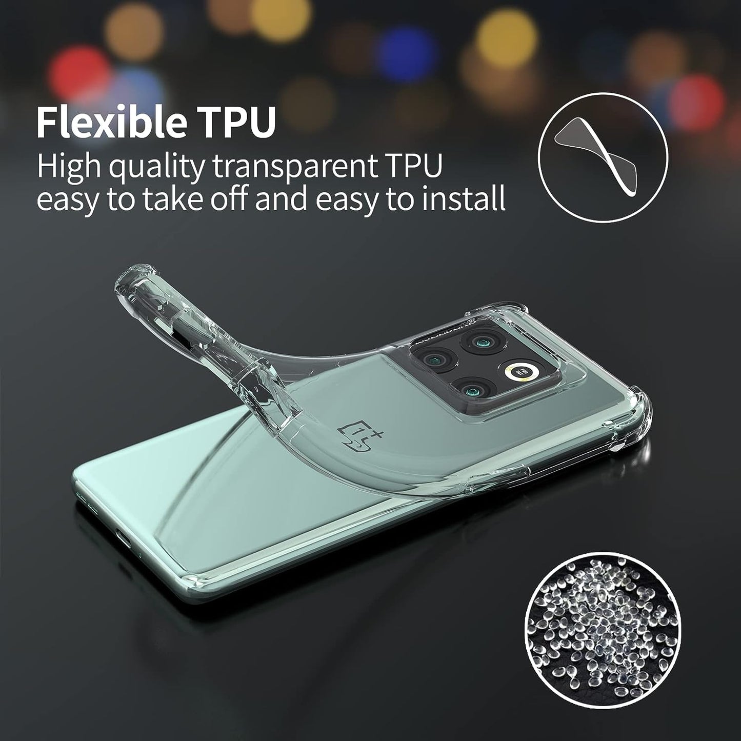 Foluu for Oneplus 10T Case, for Oneplus 10T 5G Phone Case Clear, Scratch Resistant Reinforced Corners TPU Rubber Soft Skin Silicone Protective Case Cover for Oneplus 10T 2022 (Crystal Clear)  Foluu   