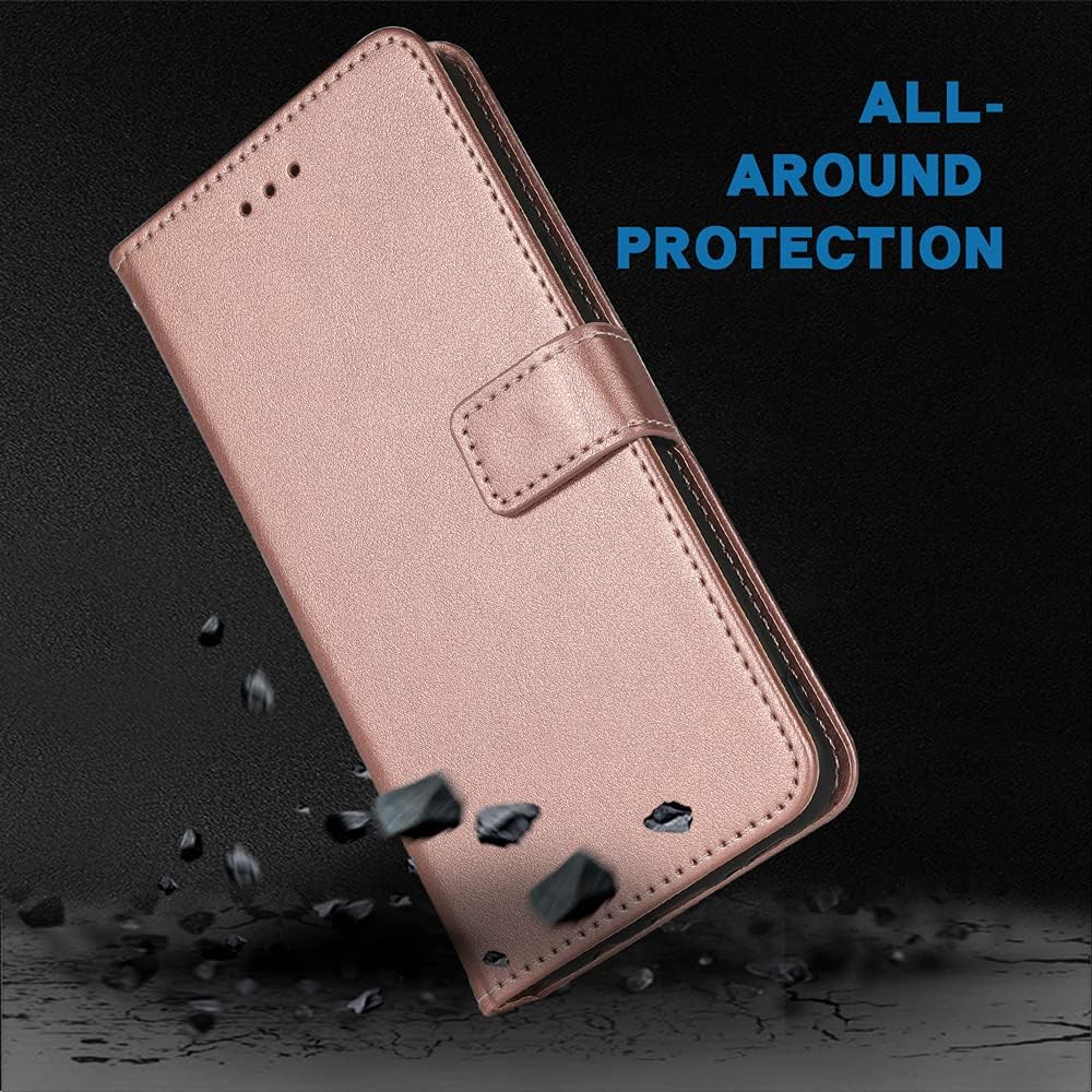 FDCWTSH Compatible with Oneplus 8T Oneplus8T plus 5G Wallet Case Wrist Strap Lanyard Flip Cover Card Holder Cell Phone Cases for One Plus8T on 1 plus 8Tplus 1Plus 8T+ One+ 1+ 1+8T Pro G5 Rose Gold  FDCWTSH   