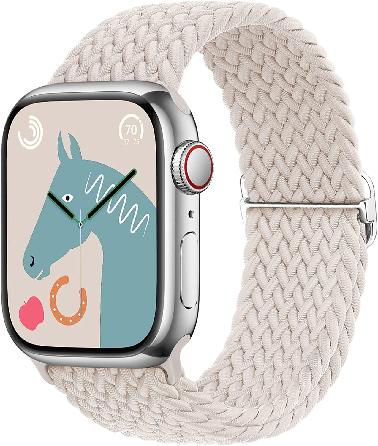 Transjoy Braided Stretchy Adjustable Watch Band for Apple Watch Band 38Mm 40Mm 41Mm 42Mm 44Mm 45Mm for Women Men, Soft Nylon Elastic Straps Solo Loop Wristbands for Iwatch Series 8 7 6 SE 5 4 Ultra  TransJoy   