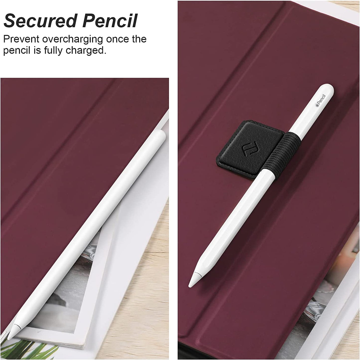 Fintie 4 Pack Pen Loop Holder Compatible with Apple Pencil 1St & 2Nd Generation and Stylus Pens, Elastic Adhesive Leather Pen Sleeve Attached to Cases, Notebooks Journals Calendars, Black  FINTIE   