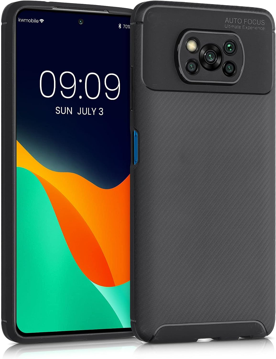 Kwmobile TPU Silicone Case Compatible with Xiaomi Poco X3 Nfc/Poco X3 Pro - Case Soft Cover - Don'T Touch My Phone White/Black  KW-Commerce Carbon 01  