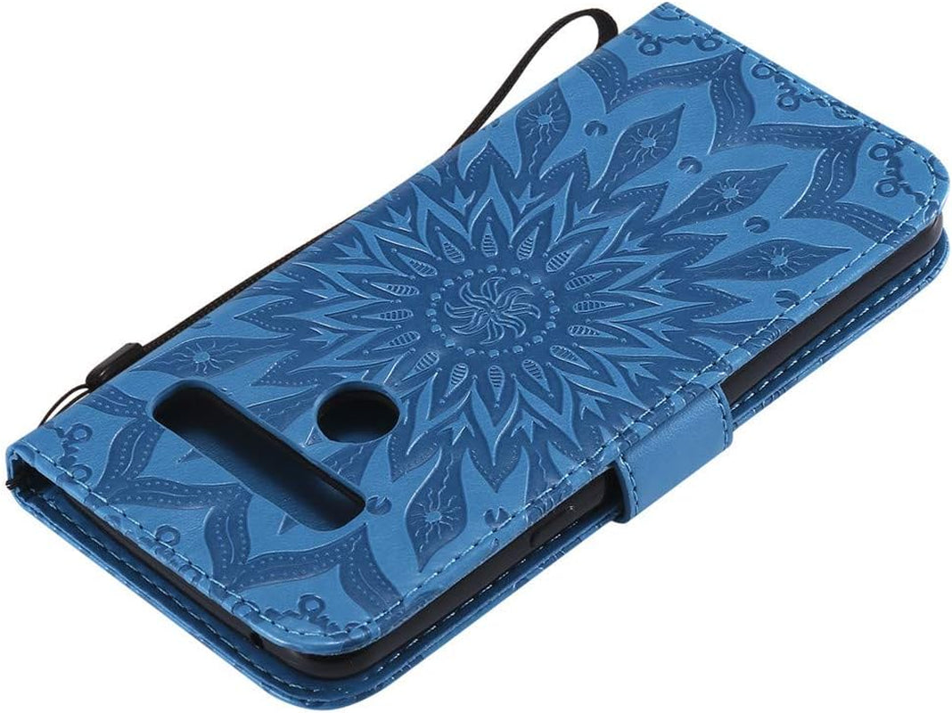 Asdsinfor LG G8 Case Stylish Advanced Embossing Wallet Case Credit Cards Slot with Stand for PU Leather Shockproof Flip Magnetic Case for LG G8 / LG G8 Thinq/Lg G8S Sunflower Blue KT  Asdsinfor   