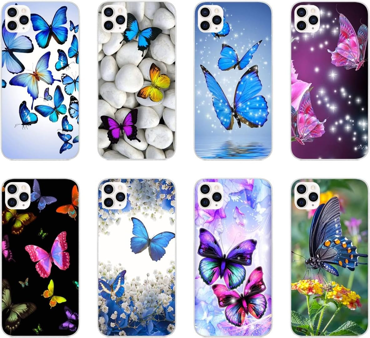 Compatible with LG G6 | LG G6+ | LG G6 plus Case Butterfly 160 Cool Kids Girls Women Man Soft Flexible TPU Silicone Phone Case Clear  PTGVCTA   