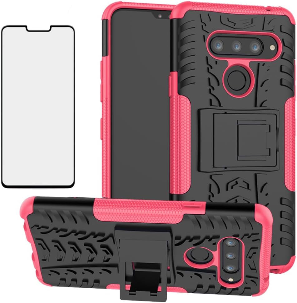 Asuwish Phone Case for LG V40 Thinq with Tempered Glass Screen Protector and Slim Stand Hybrid Heavy Duty Rugged Protective Cell Cover LGV40 Storm V 40 Thin Q V40Thinq LG40 40V 40Thinq Women Black  Asuwish Pink For V40 Thinq / V40 / V40 Storm 