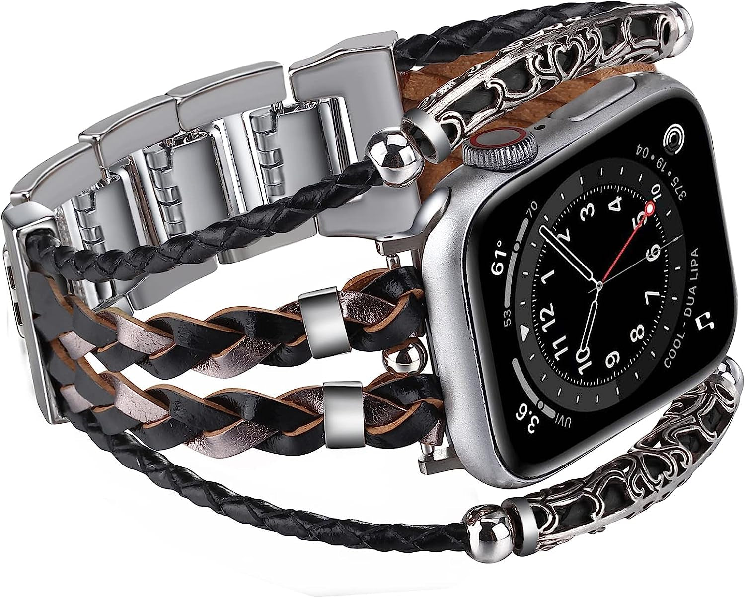 Wingoden Boho Weaving Leather Bands Compatible with Apple Watch Band Bracelets 38Mm 40Mm 41Mm 42Mm 44Mm 45Mm 49Mm for Women - Posh Leather Bracelet Multilayer Wrap Apple Watch Strap for Iwatch Band Series Ultra SE 8 7 6 5 4 3 2 1  Wingoden Black 42mm/44mm/45mm/49mm 