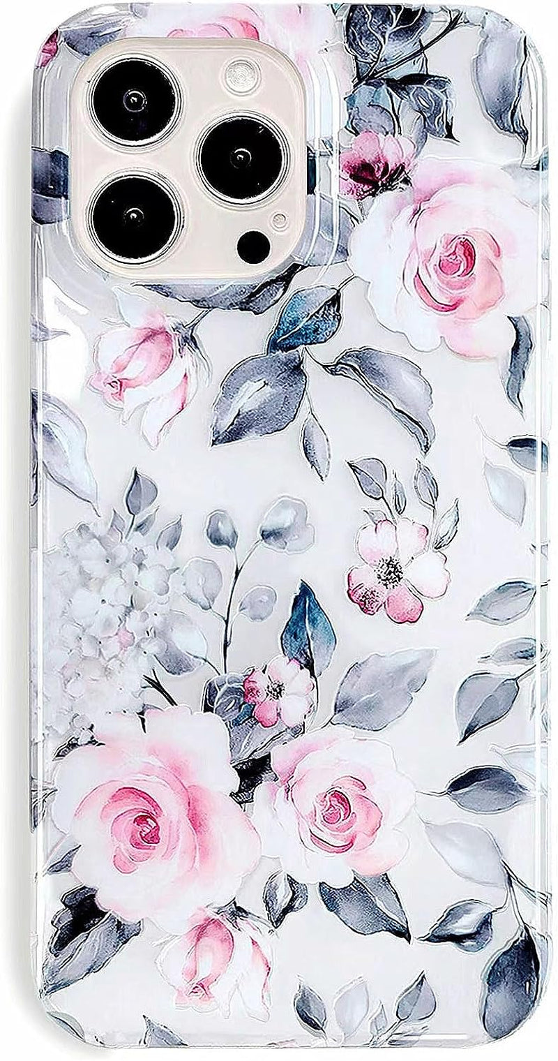 J.West Compatible with Iphone 14 Pro Max Case Soft Shockproof Cute Floral Phone Protective Cover for Women, Garden Flower Pattern Design Slim Fit Anti-Scratch 6.7" Phone Case for Girl  J.west Retro Floral  