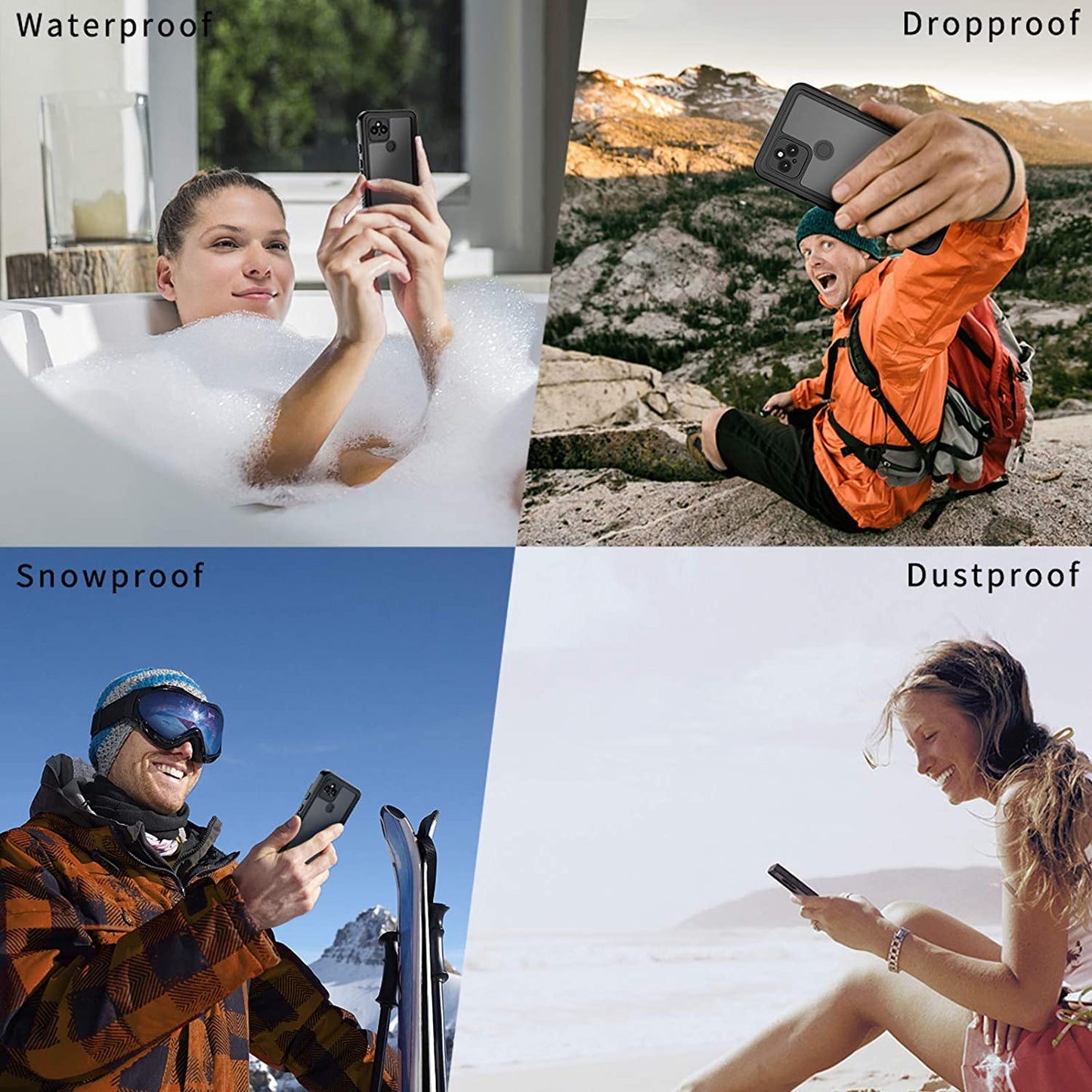 Lanhiem Pixel 5 Case, IP68 Waterproof Dustproof Shockproof Case with Built-In Screen Protector, Full Body Underwater Protective Cover for Google Pixel 5 (2020), Black/Clear  Lanhiem   