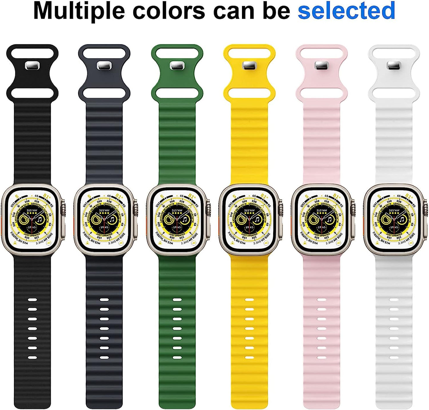 DAMAFE Silicone Band Compatible with Apple Watch Ultra Ocean Band 49Mm 45Mm 44Mm 42Mm 41Mm 40Mm 38Mm for Iwatch Ultra/Se/Series 8 7 6 5 4 3 2 1  DAMAFE   