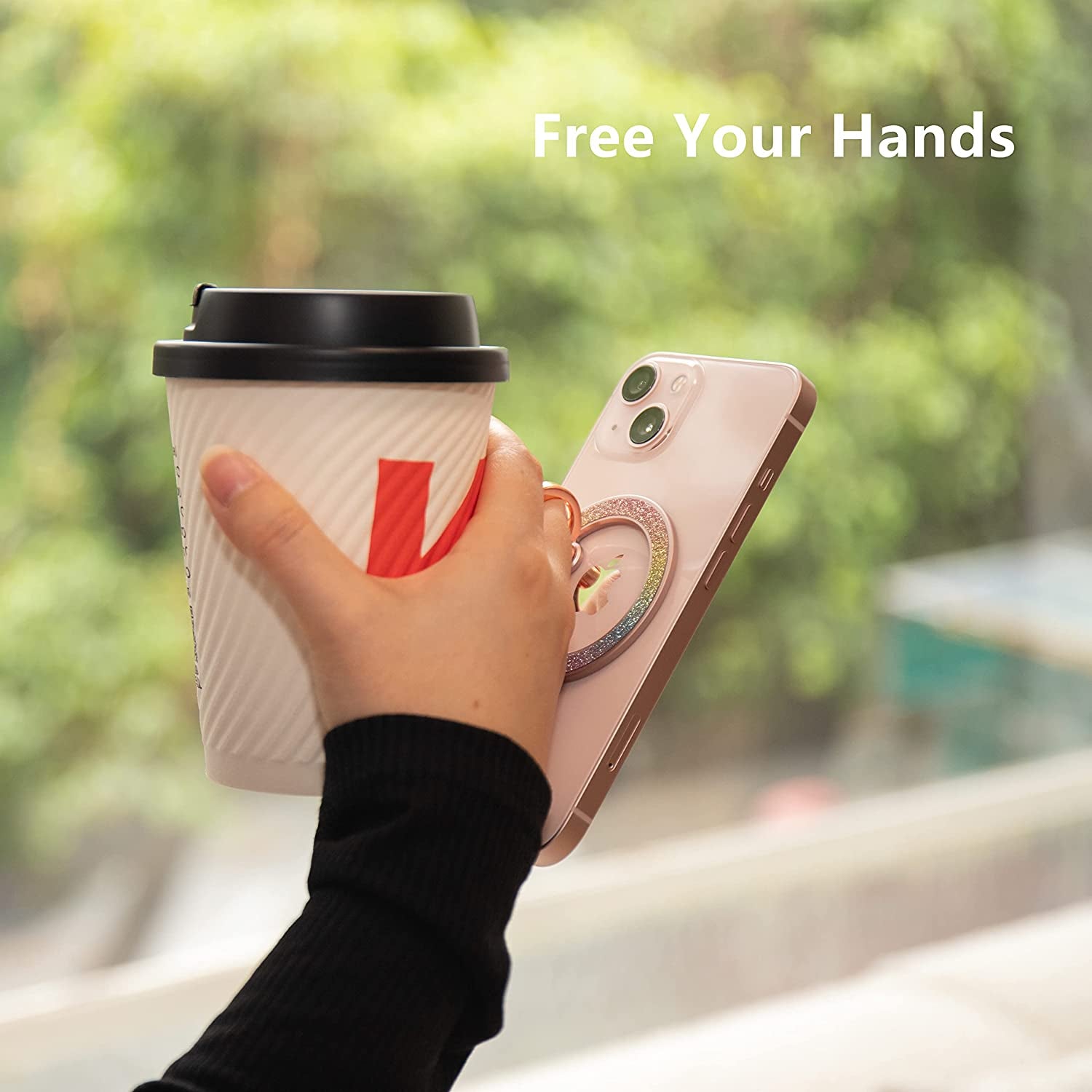 Mindsky Magnetic Phone Ring Holder for Iphone 14 13 12 Magsafe Accessories Adjustable Finger Phone Ring Grip【Removable When Wireless Charging】  Mindsky   