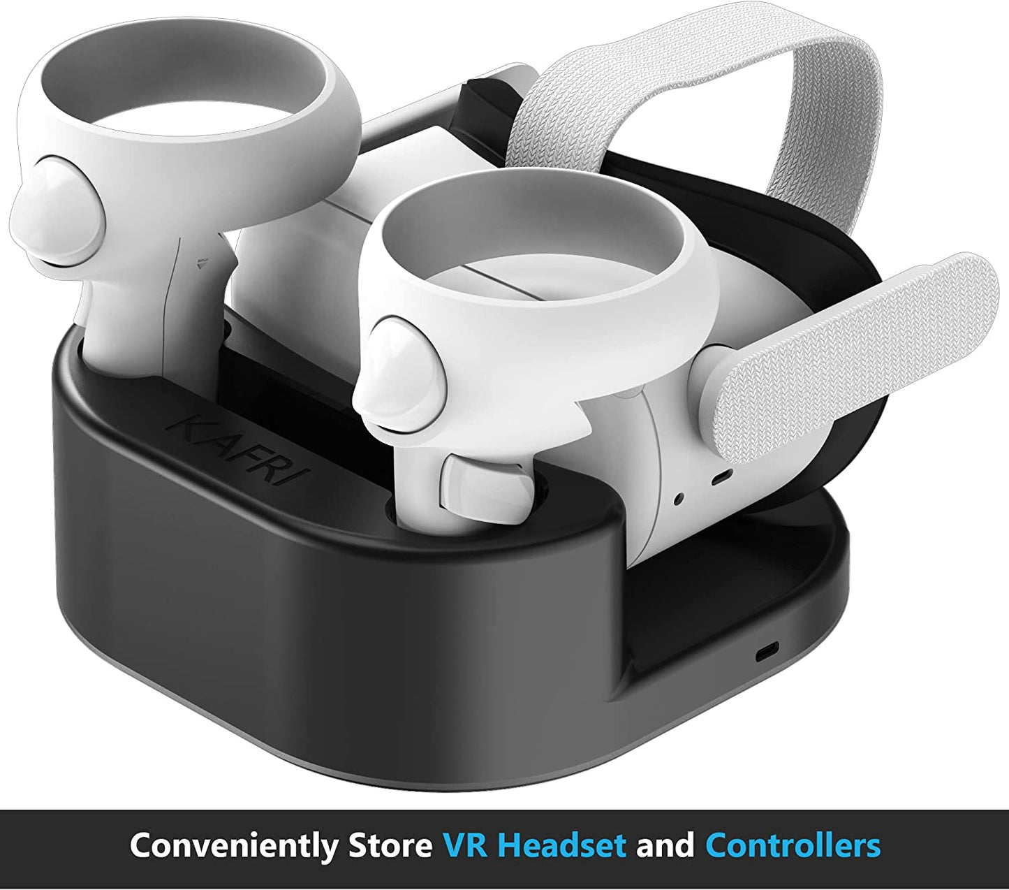 KAFRI Charging Dock for Oculus Quest 2 with LED Light, VR Headset Charging Stand and Controller Holder, Charger Station Accessories for Oculus/Meta Quest 2, Oculus Rift or Rift S - Black  KAFRI   