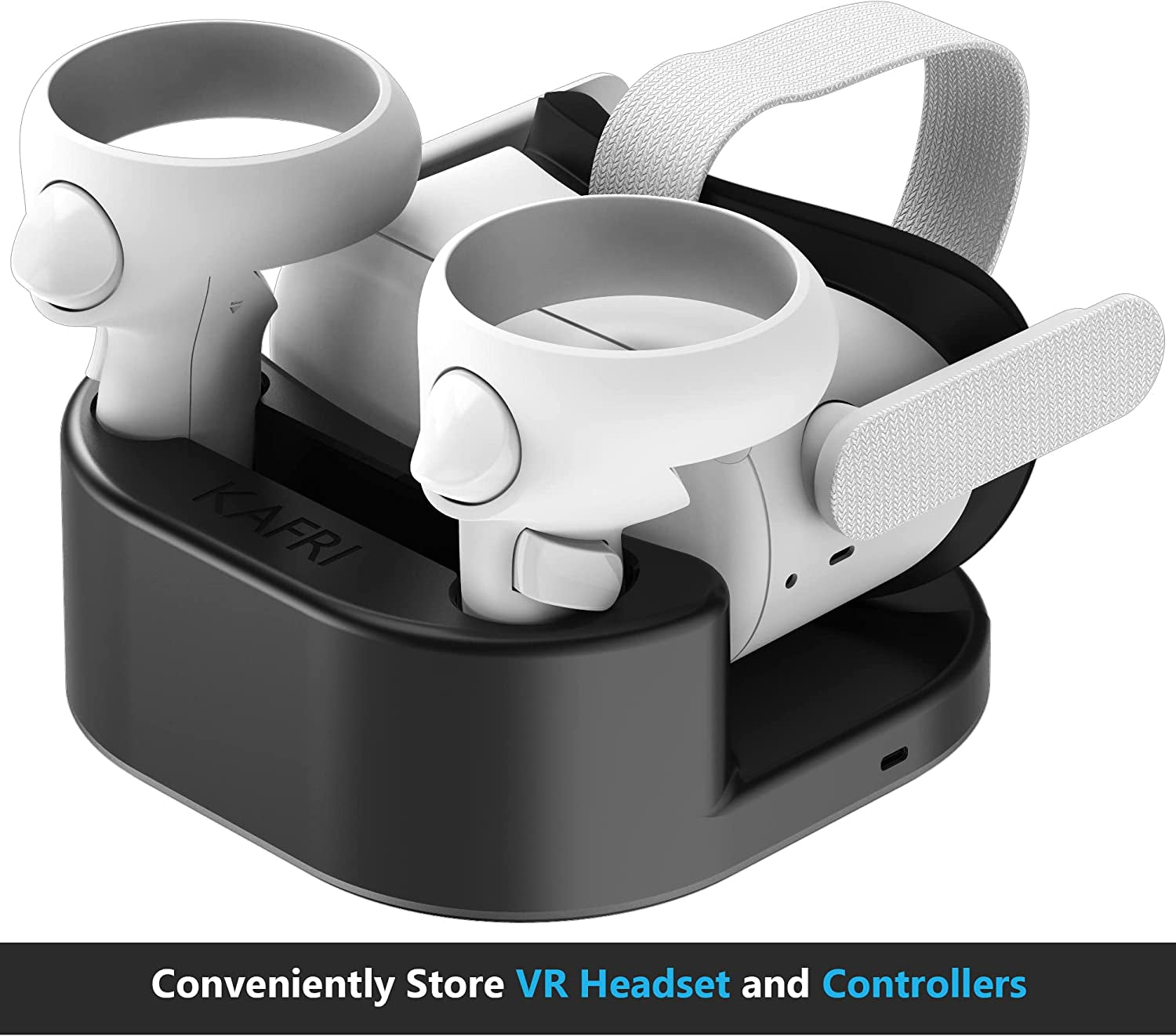 KAFRI Charging Dock for Oculus Quest 2 with LED Light, VR Headset Charging Stand and Controller Holder, Charger Station Accessories for Oculus/Meta Quest 2, Oculus Rift or Rift S - Black  KAFRI   