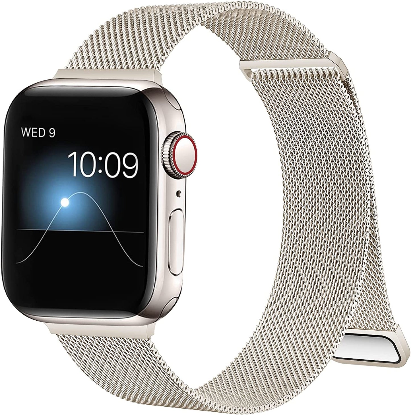 ZXCASD Metal Bands Compatible with Apple Watch Band 42Mm 44Mm 45Mm 49Mm Women Men,Silver Loop Adjustable Mesh Strap for Iwatch Series 8 7 6 5 4 3 2 1 SE Ultra  ZXCASD-20 Star Light 38mm 40mm 41mm 