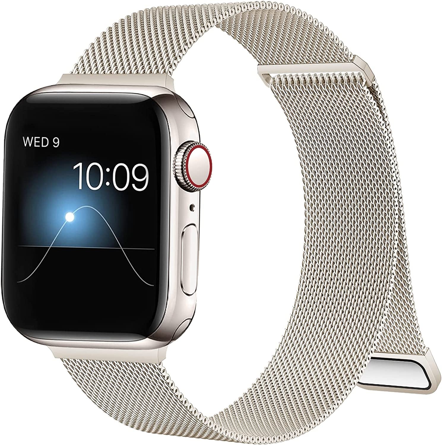 ZXCASD Metal Bands Compatible with Apple Watch Band 42Mm 44Mm 45Mm 49Mm Women Men,Silver Loop Adjustable Mesh Strap for Iwatch Series 8 7 6 5 4 3 2 1 SE Ultra  ZXCASD-20 Star Light 38mm 40mm 41mm 