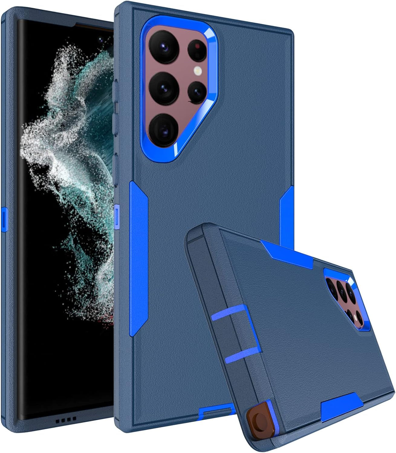 Dahkoiz for Samsung Galaxy S22 Case, Dust-Proof Port Cover, Full Body Durable Silicone Rubber Phone Case for Samsung Galaxy S22 5G, Black/Red  UNISMART INC Galaxy S22 Ultra Case Blue/Navy Galaxy S22 Ultra 