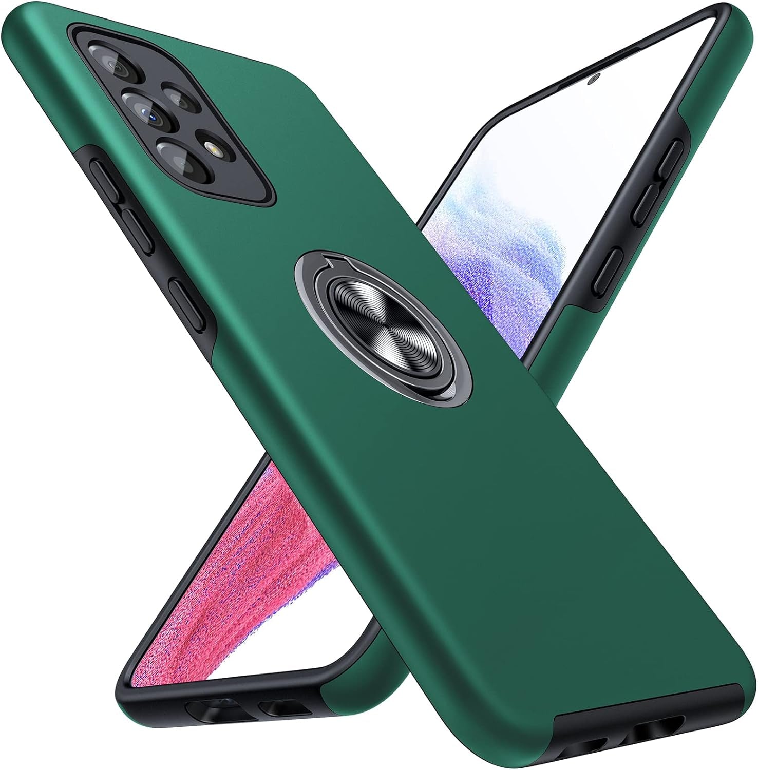 JAME for Samsung A53 5G Case, Galaxy A53 5G Case with Shockproof Protective Case with Rotatable Kickstand for Samsung Galaxy A53 5G Case, Black  JAME Green  